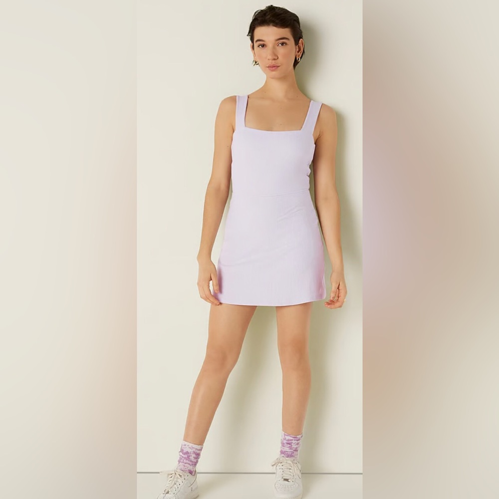 Rib Square Neck Active Dress